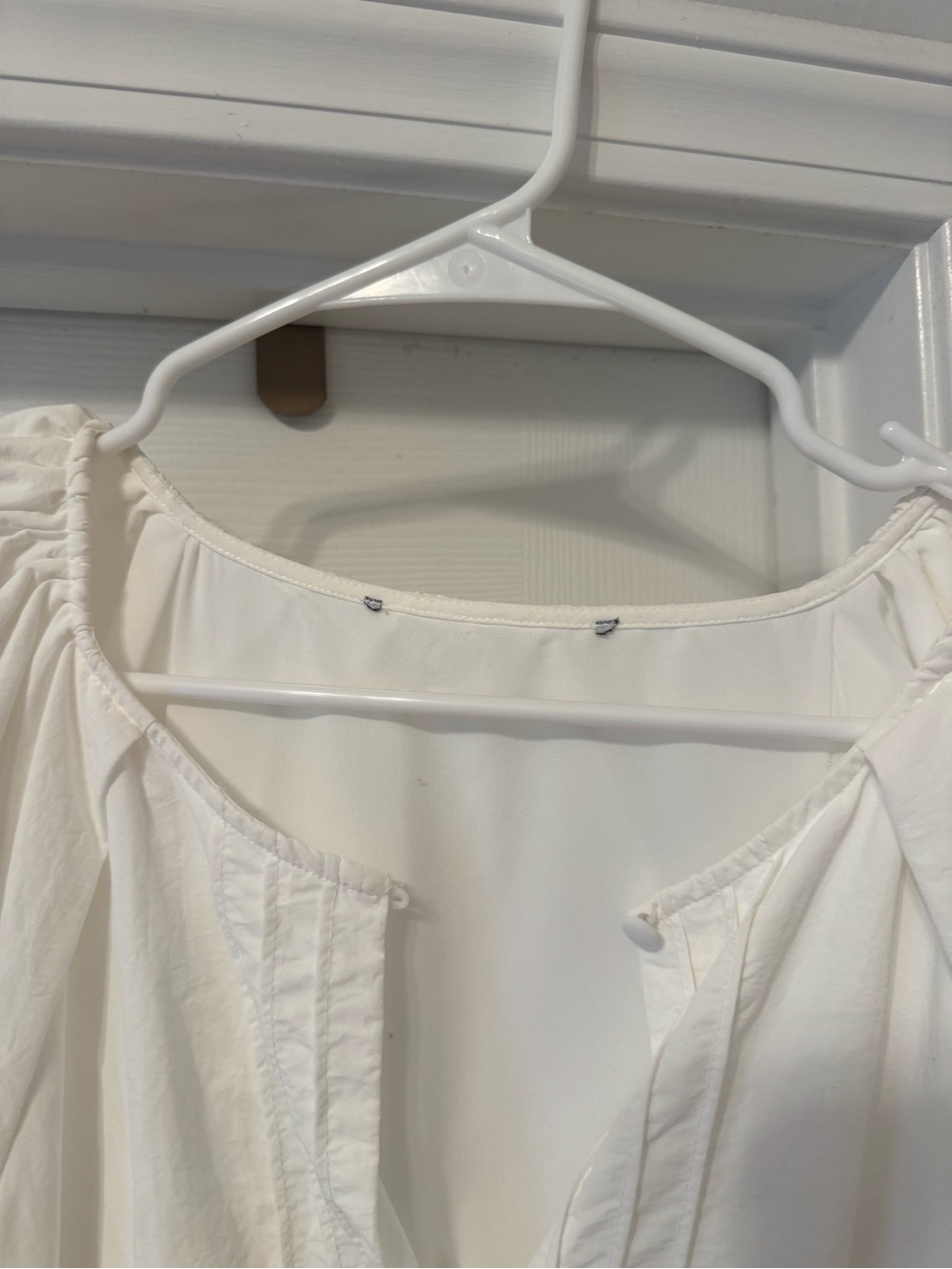 French Connection White Puff-Sleeve Midi Dress - Picture 2 of 6